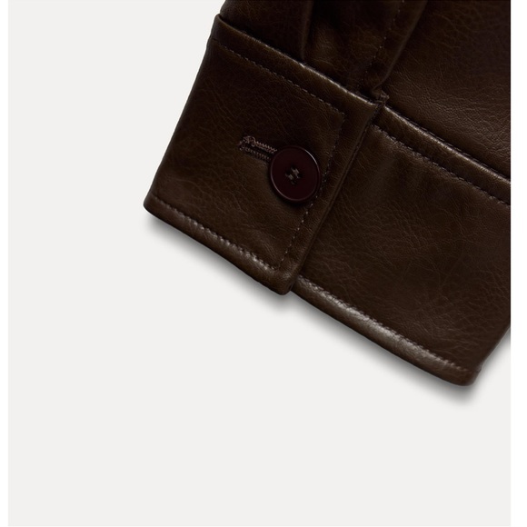 Zara FAUX LEATHER BOMBER JACKET - Picture 8 of 8